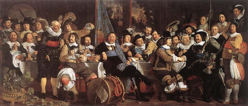 HELST, Bartholomeus van der Celebration of the Peace of Mnster, 1648, at the Crossbowmen s Headquarters Sweden oil painting art